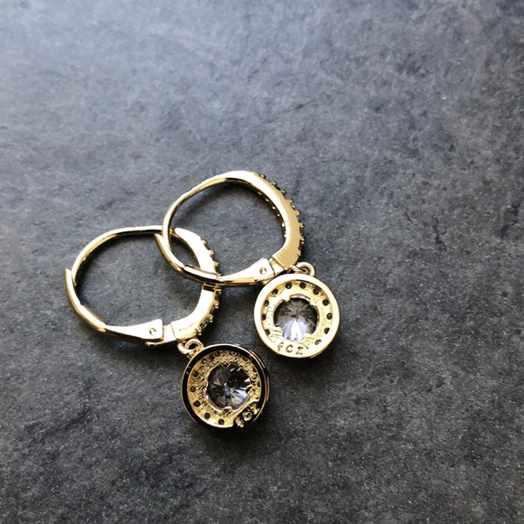 Sterling Silver Cubic Zirconia Halo Drop Earrings - Picture 4 of 4